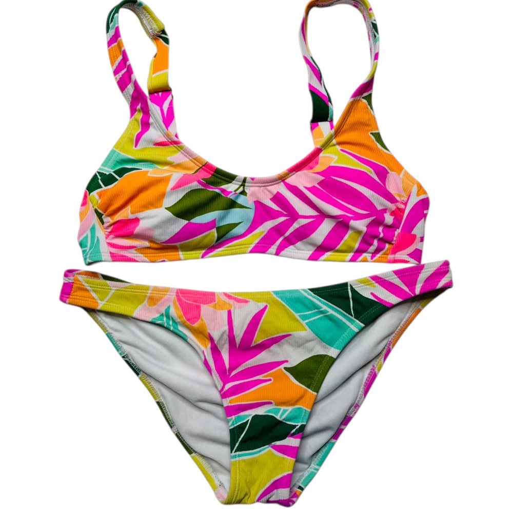 Xhilaration Multicolor Leaf Print Bikini Set